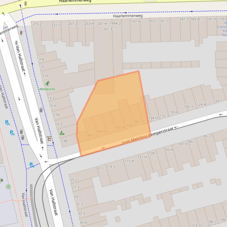 Kaart van postcodegebied 1051TZ.