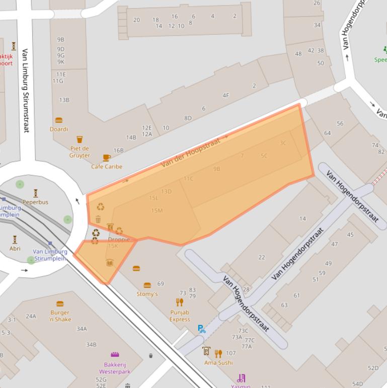 Kaart van postcodegebied 1051VA.