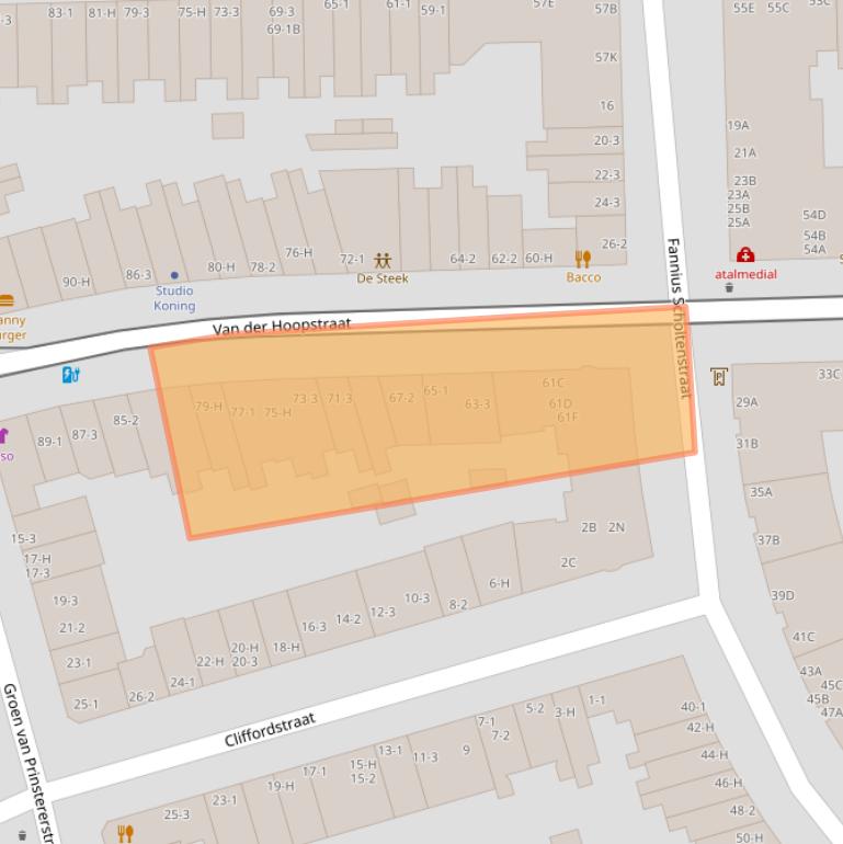 Kaart van postcodegebied 1051VC.