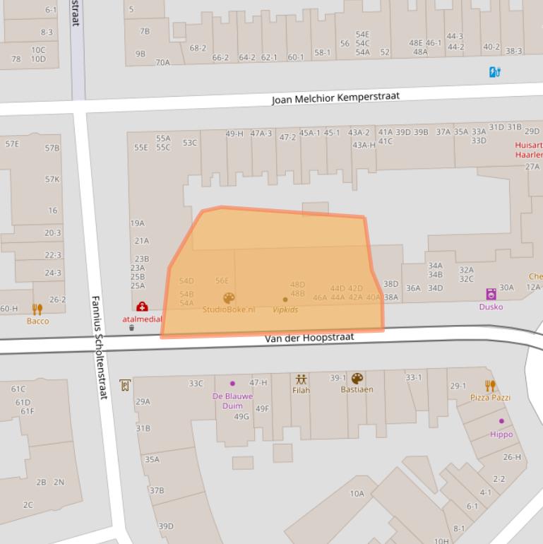 Kaart van postcodegebied 1051VJ.