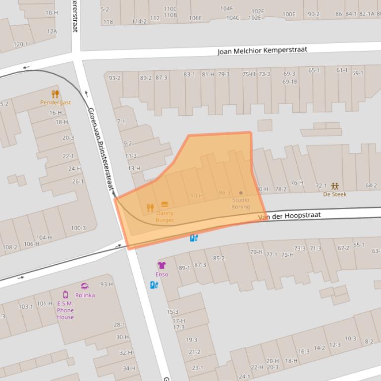 Kaart van postcodegebied 1051VL.