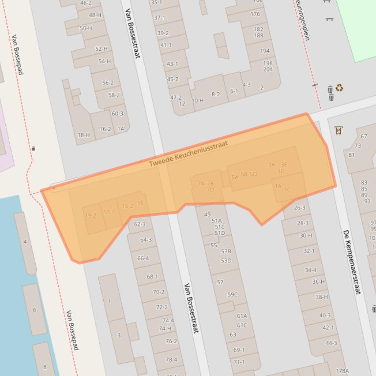 Kaart van postcodegebied 1051VP.