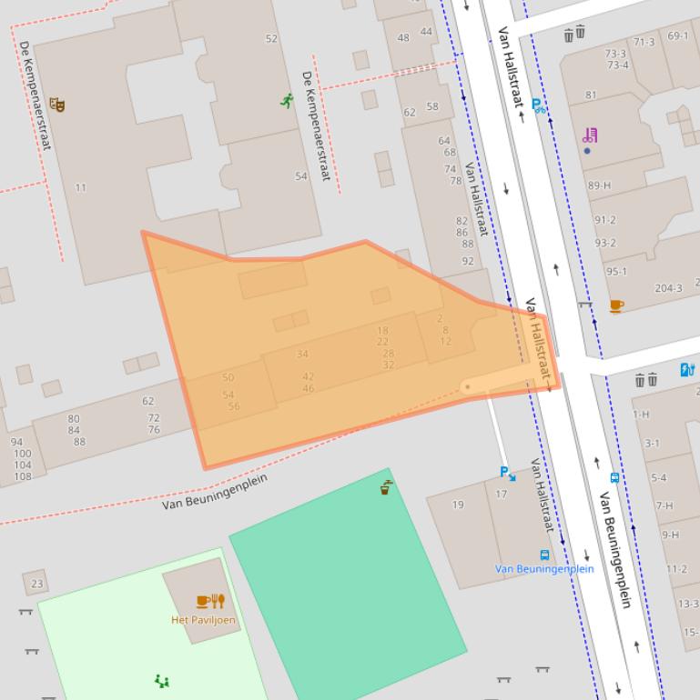 Kaart van postcodegebied 1051VW.