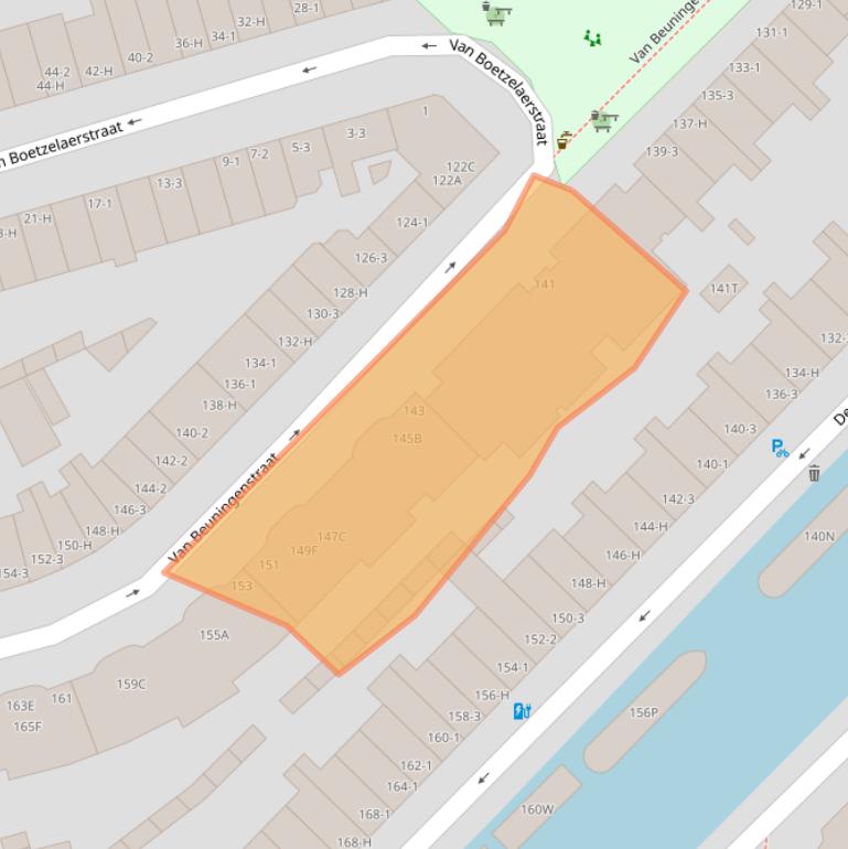 Kaart van postcodegebied 1051XM.