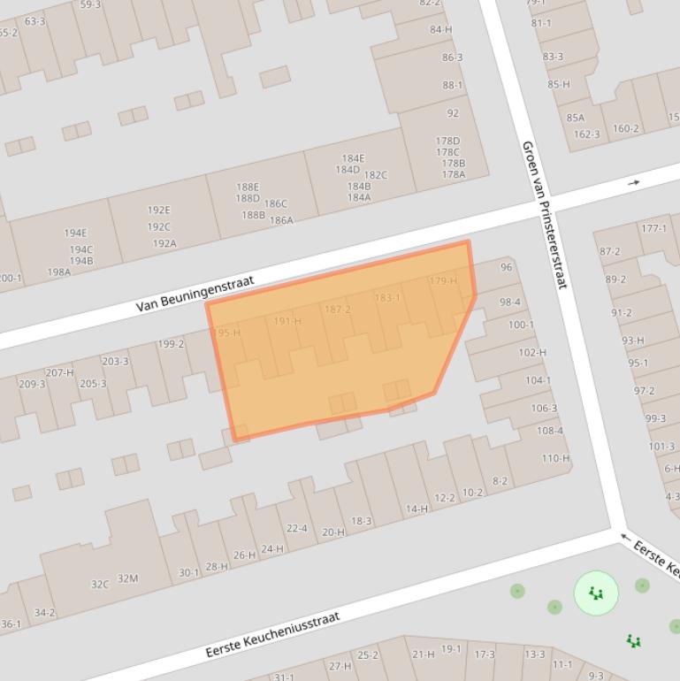 Kaart van postcodegebied 1051XP.