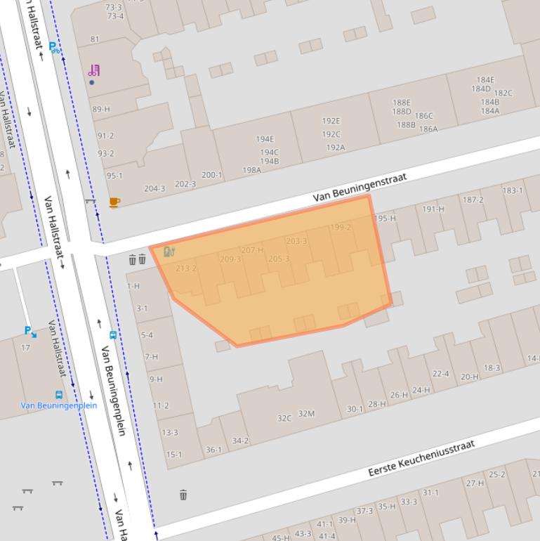 Kaart van postcodegebied 1051XR.
