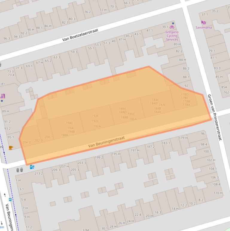 Kaart van postcodegebied 1051XZ.