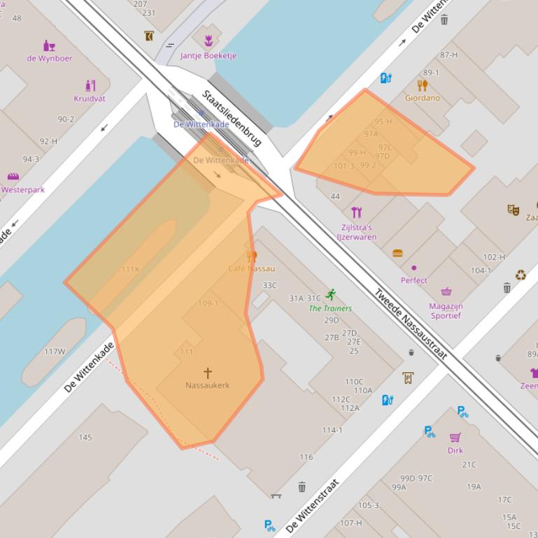 Kaart van postcodegebied 1052AG.