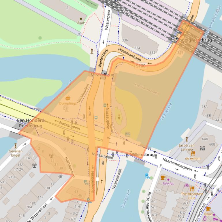 Kaart van postcodegebied 1052AH.