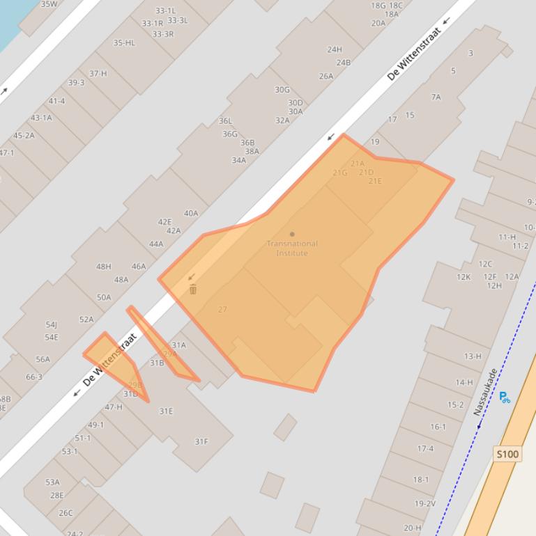 Kaart van postcodegebied 1052AK.