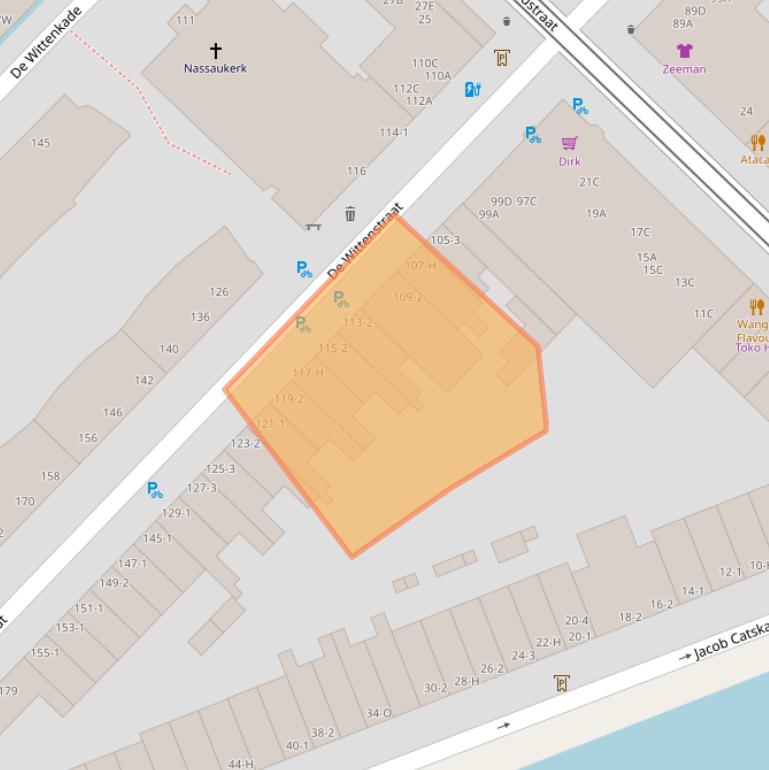 Kaart van postcodegebied 1052AR.