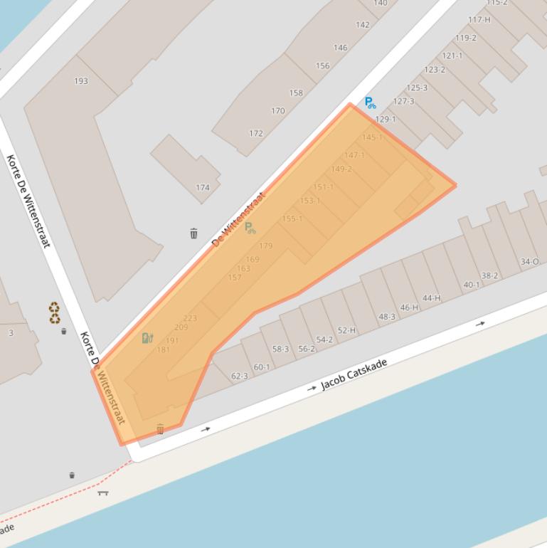 Kaart van postcodegebied 1052AT.