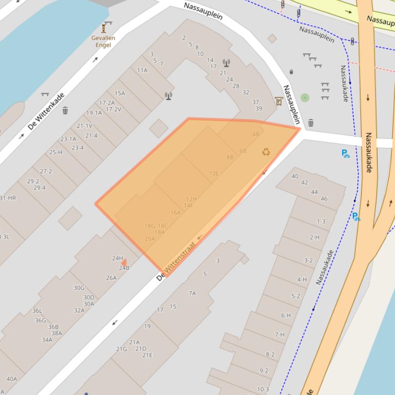 Kaart van postcodegebied 1052AV.