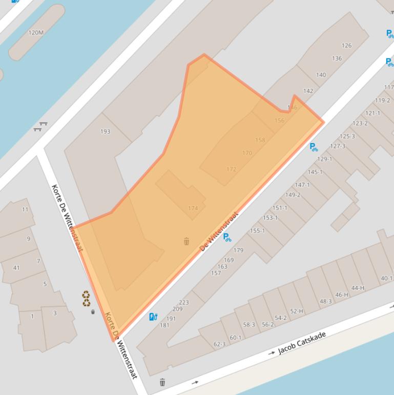 Kaart van postcodegebied 1052BC.