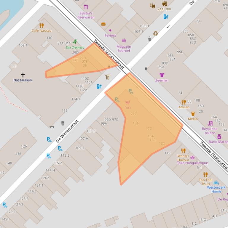 Kaart van postcodegebied 1052BK.