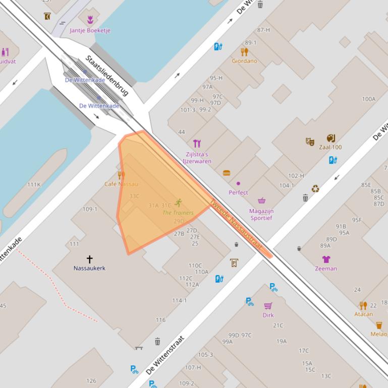 Kaart van postcodegebied 1052BL.