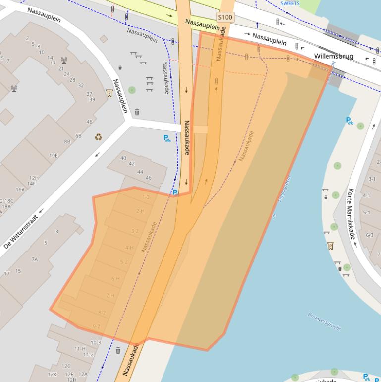 Kaart van postcodegebied 1052CE.