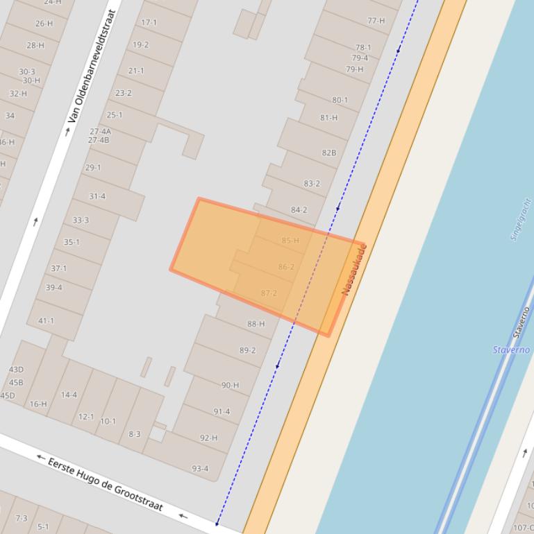 Kaart van postcodegebied 1052CV.
