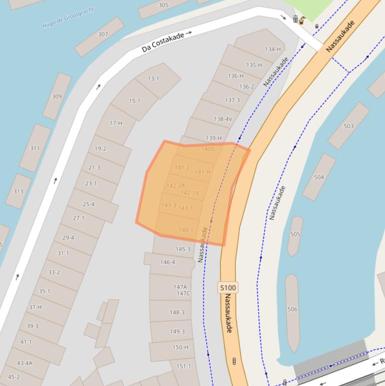 Kaart van postcodegebied 1052EG.