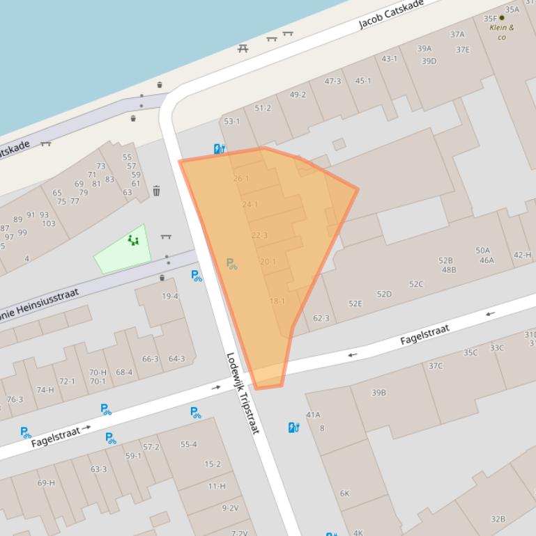 Kaart van postcodegebied 1052ET.