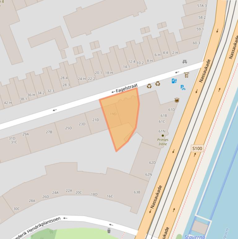 Kaart van postcodegebied 1052EV.