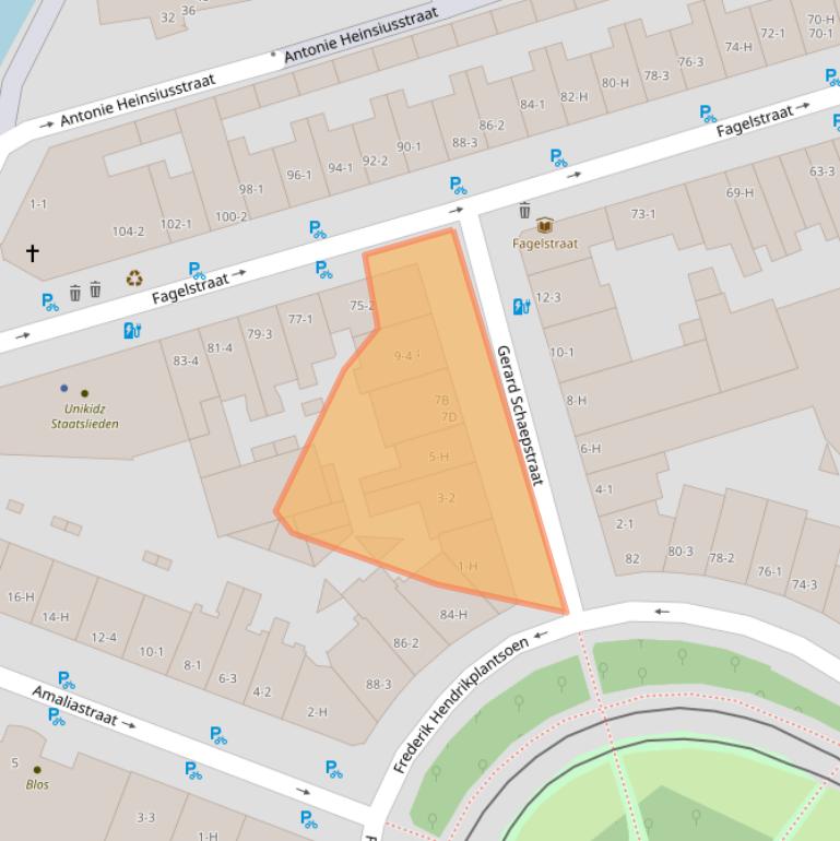 Kaart van postcodegebied 1052GK.