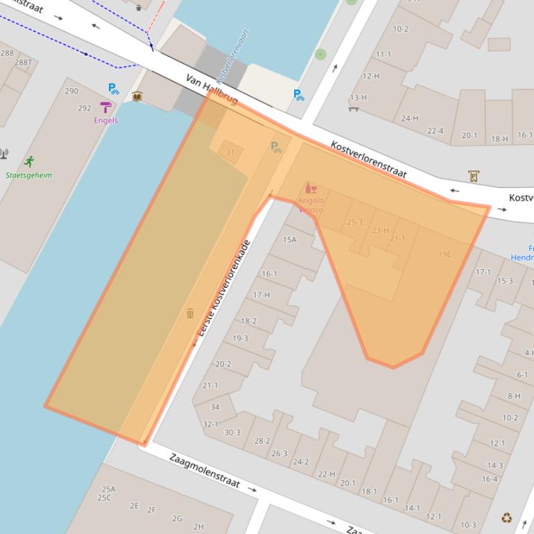 Kaart van postcodegebied 1052GT.