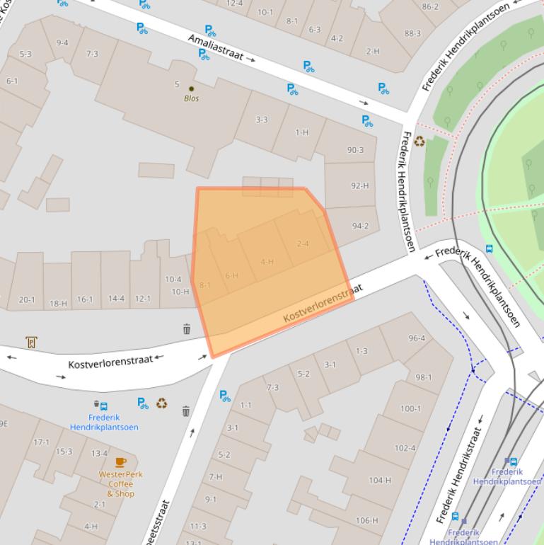 Kaart van postcodegebied 1052GV.