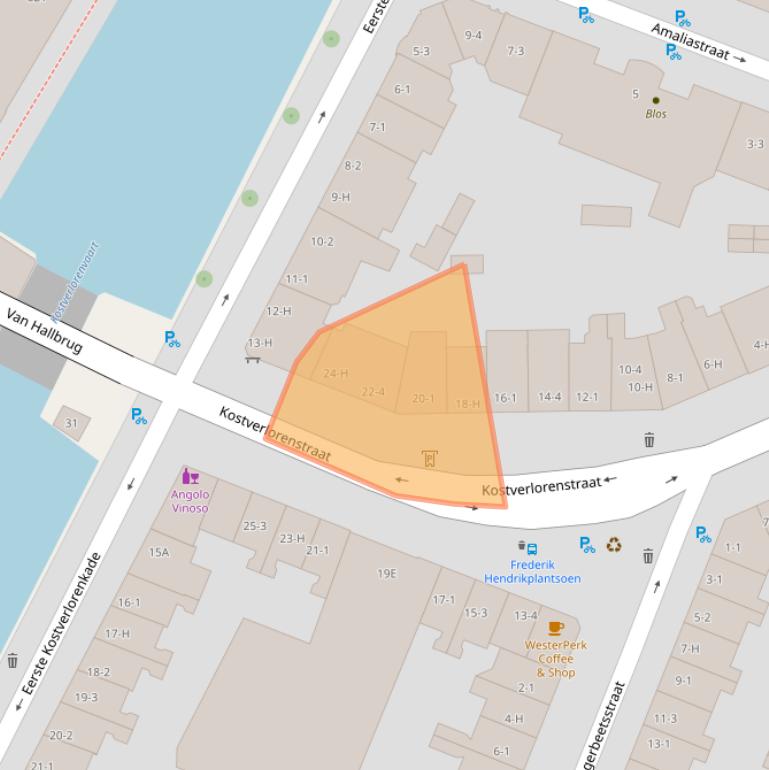 Kaart van postcodegebied 1052GX.