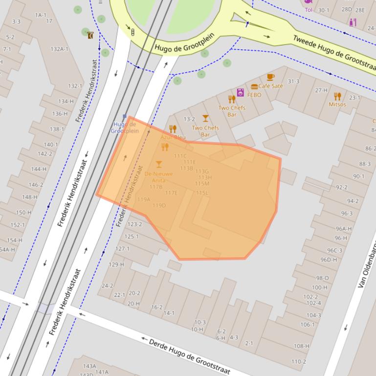 Kaart van postcodegebied 1052HN.