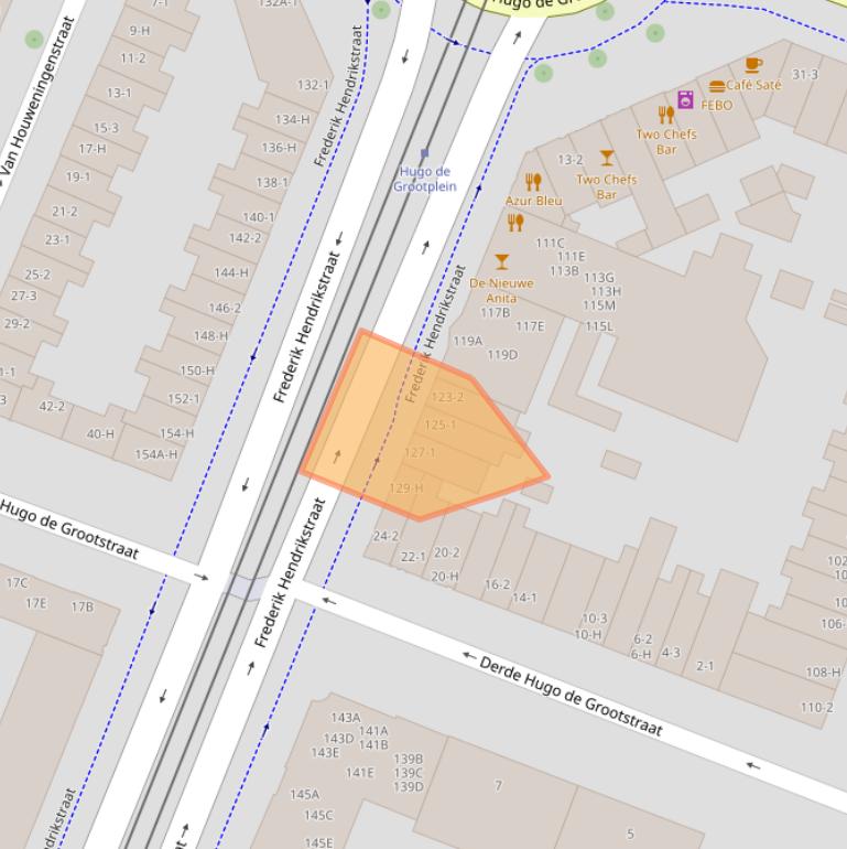 Kaart van postcodegebied 1052HP.