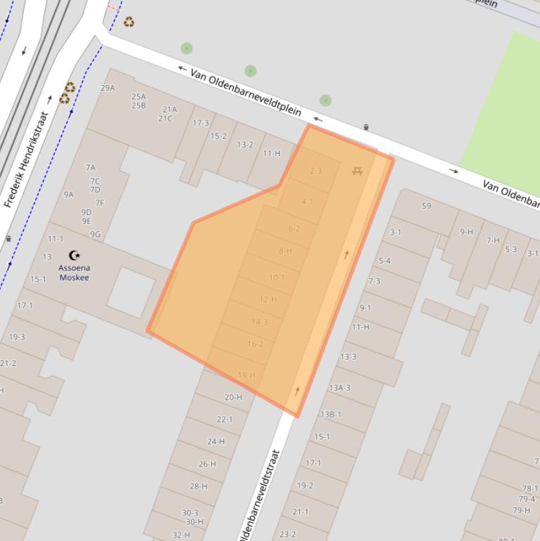 Kaart van postcodegebied 1052KA.