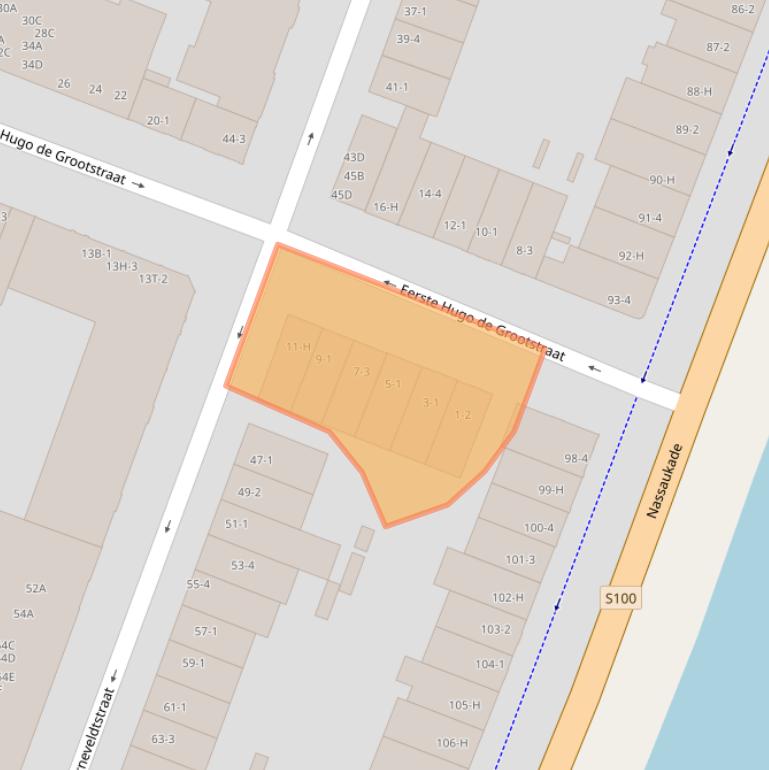 Kaart van postcodegebied 1052KK.