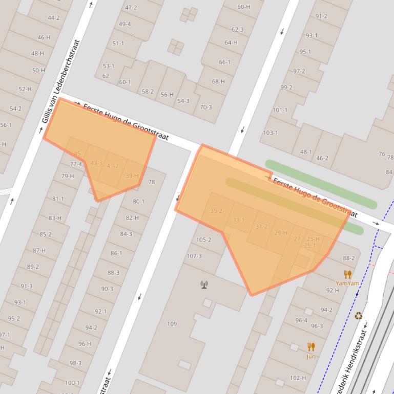 Kaart van postcodegebied 1052KN.
