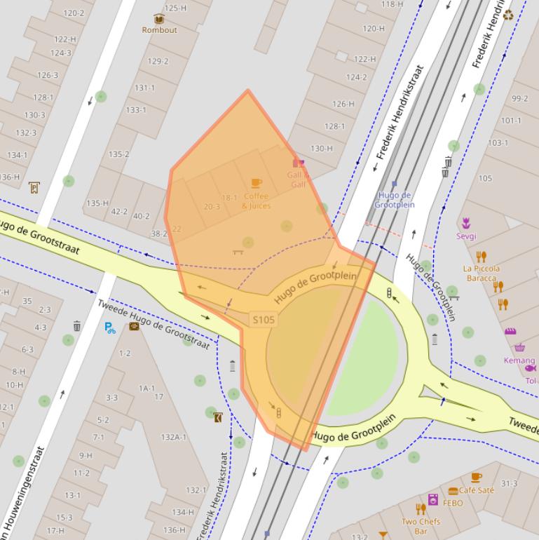 Kaart van postcodegebied 1052KX.