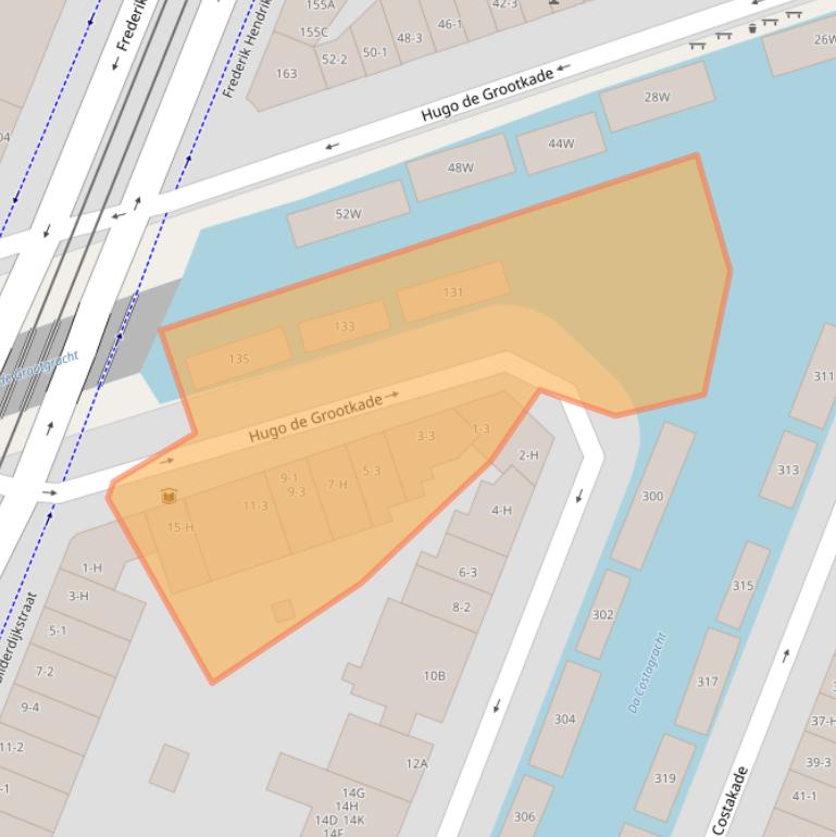 Kaart van postcodegebied 1052LN.