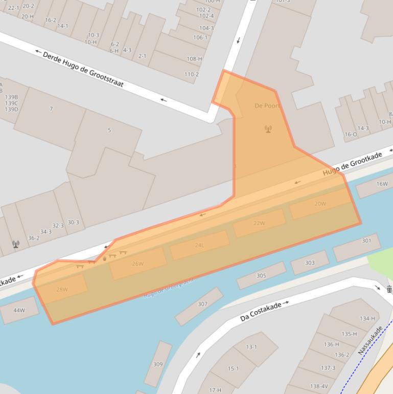 Kaart van postcodegebied 1052LS.