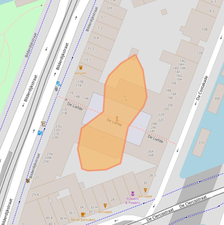 Kaart van postcodegebied 1052MZ.