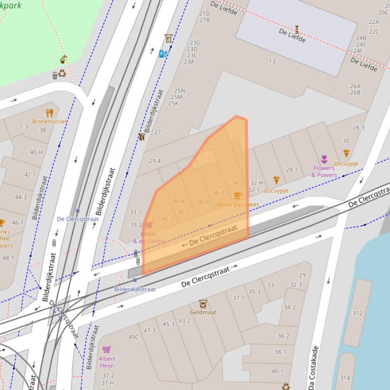 Kaart van postcodegebied 1052NG.