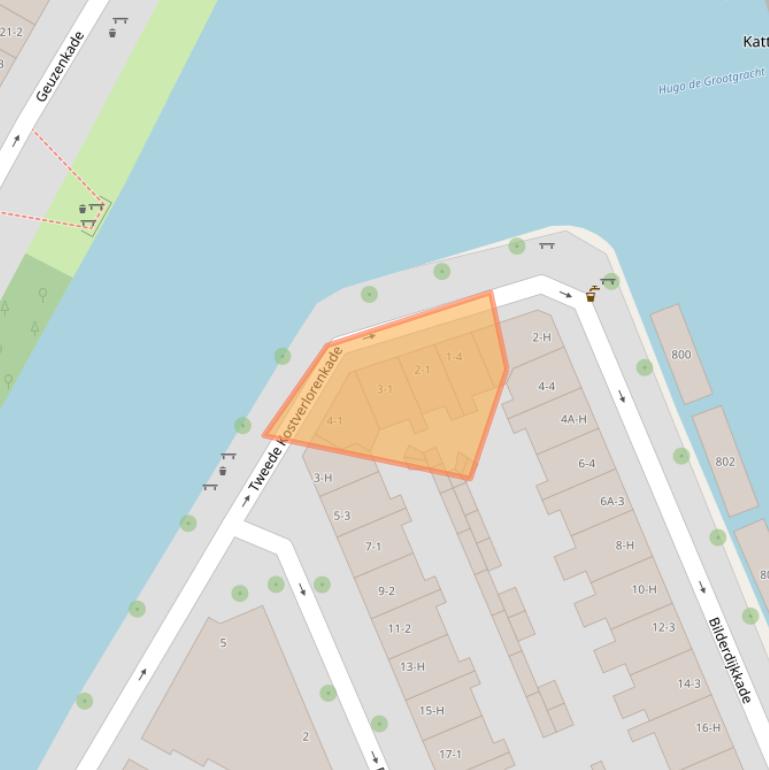 Kaart van postcodegebied 1052RH.