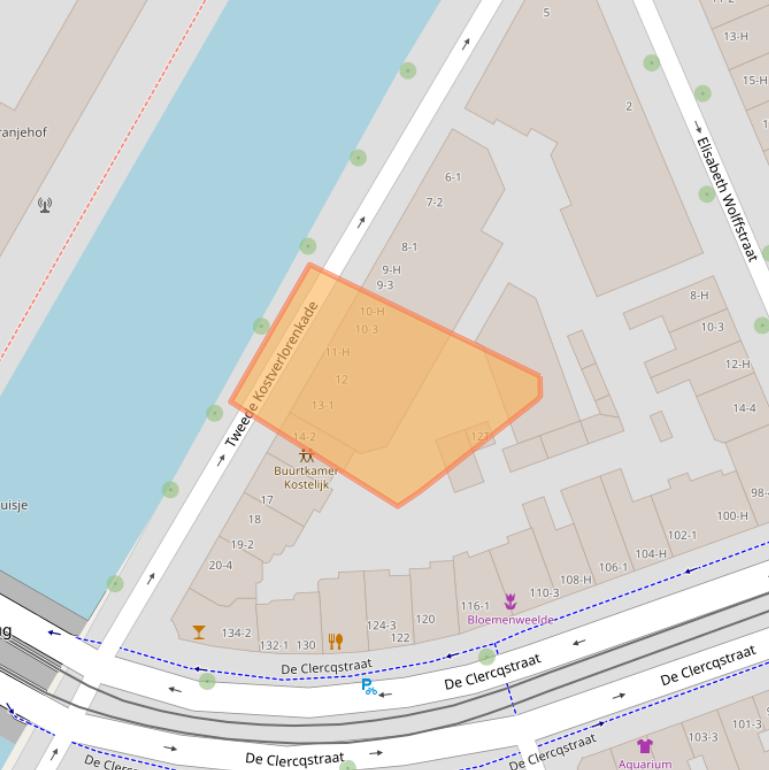 Kaart van postcodegebied 1052RK.