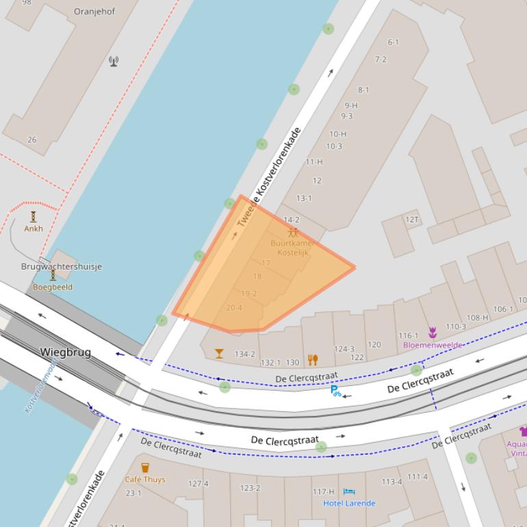 Kaart van postcodegebied 1052RL.