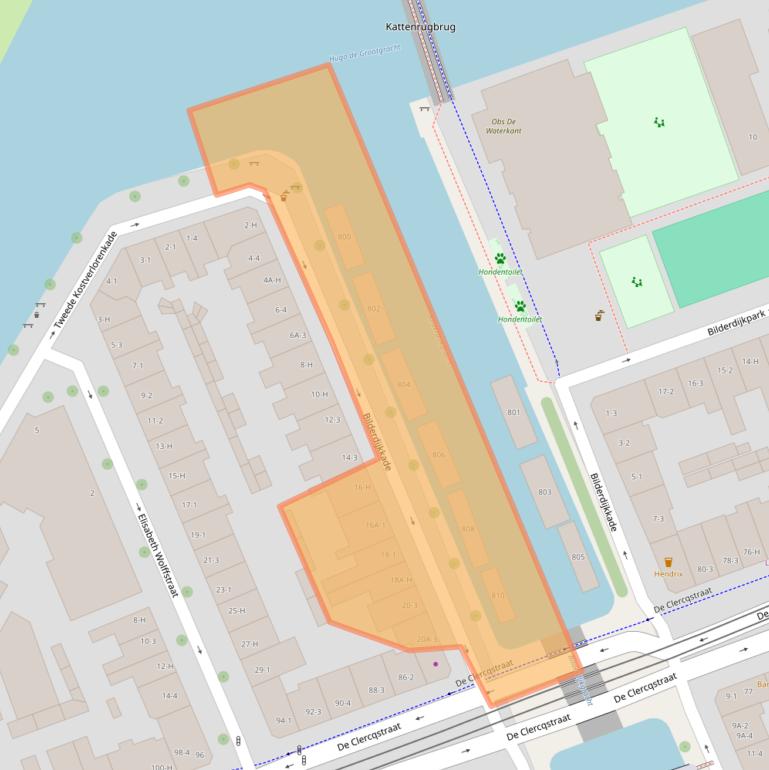 Kaart van postcodegebied 1052RW.