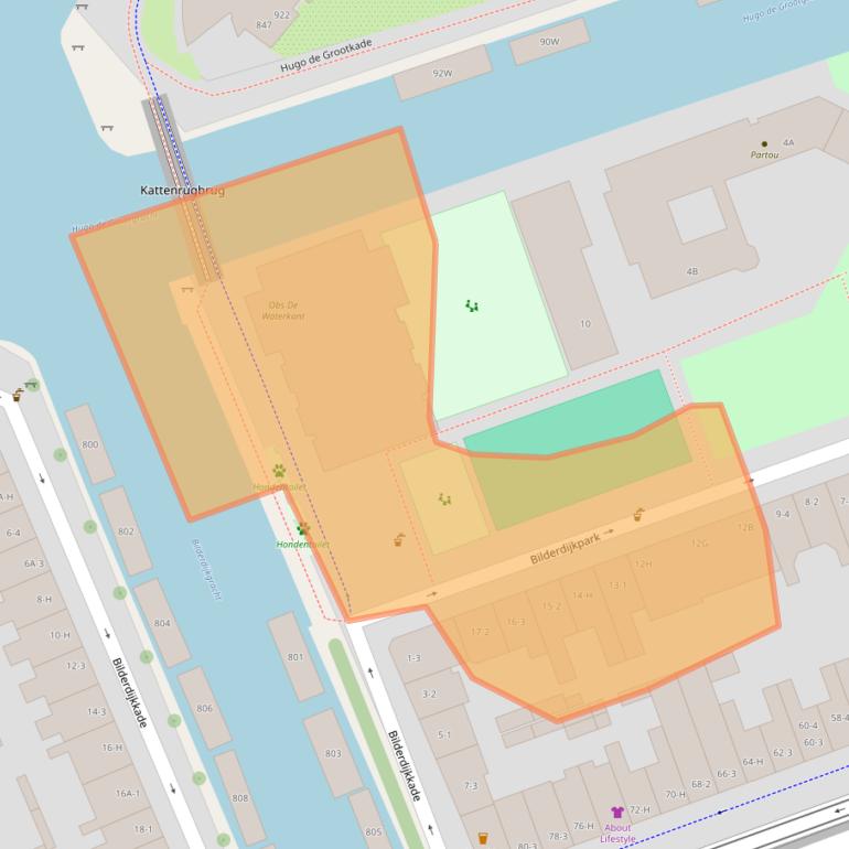 Kaart van postcodegebied 1052SC.