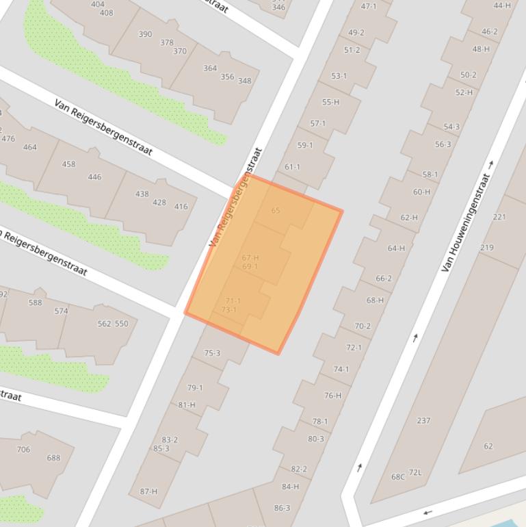 Kaart van postcodegebied 1052SV.