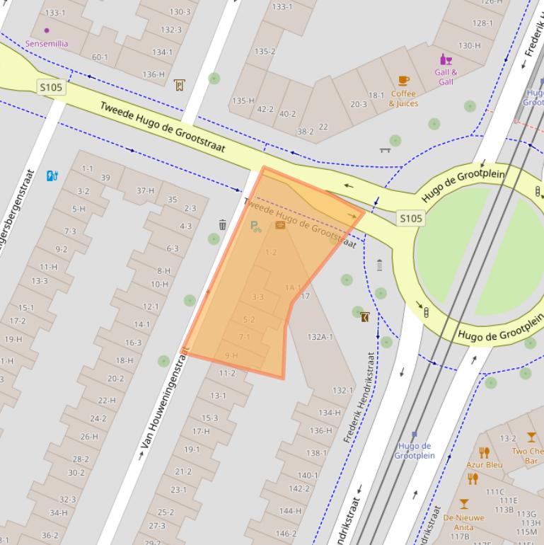 Kaart van postcodegebied 1052TB.