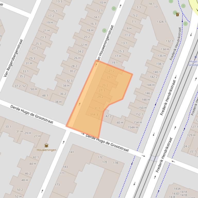 Kaart van postcodegebied 1052TD.