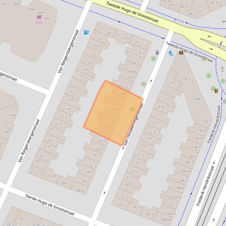 Kaart van postcodegebied 1052TK.