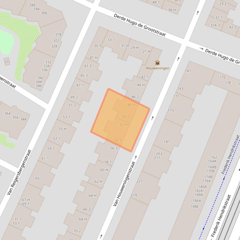 Kaart van postcodegebied 1052TN.