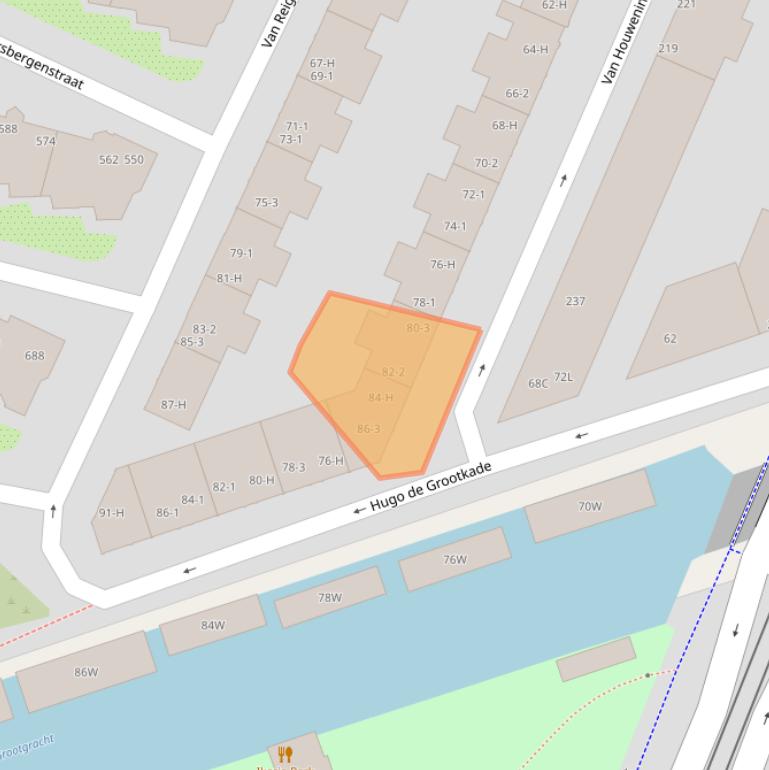 Kaart van postcodegebied 1052TT.